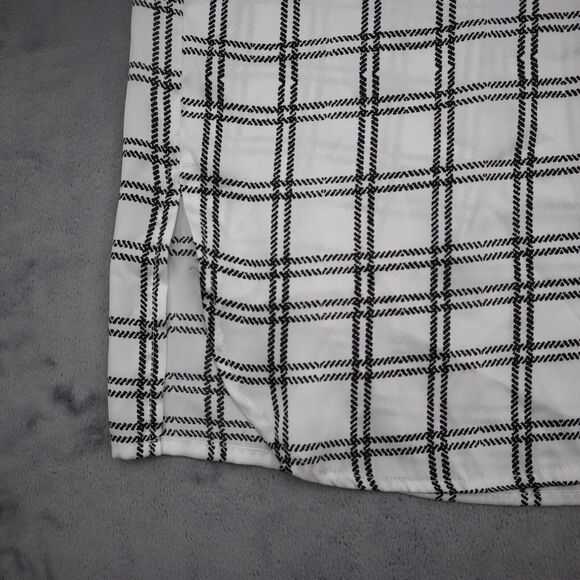 Forever 21 Shirt Womens S White Black Plaid Button Up Sleeveless Collared Top - Picture 13 of 15